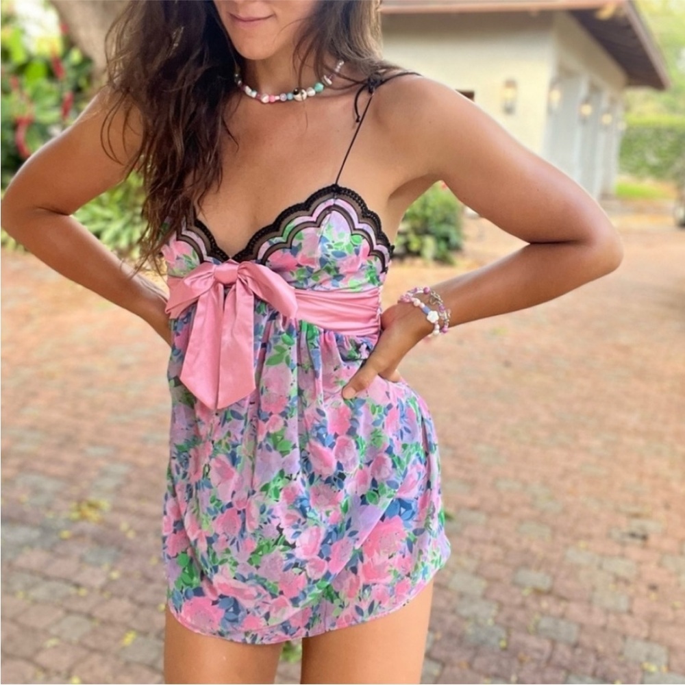 For Love & Lemons Odette Slip Dress Floral Large